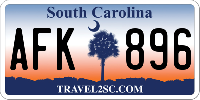 SC license plate AFK896