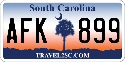 SC license plate AFK899