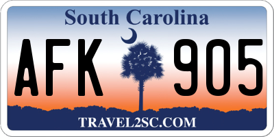 SC license plate AFK905
