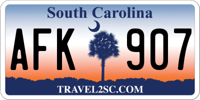 SC license plate AFK907