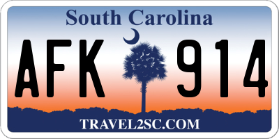 SC license plate AFK914
