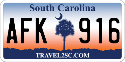 SC license plate AFK916