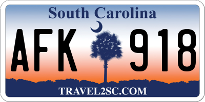 SC license plate AFK918