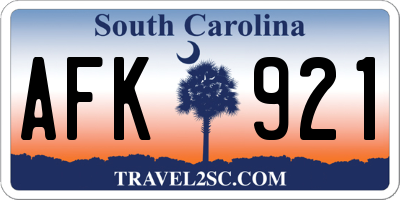SC license plate AFK921