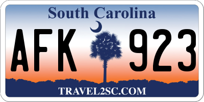 SC license plate AFK923