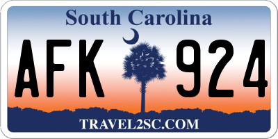 SC license plate AFK924