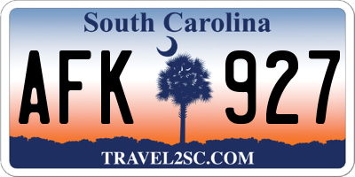 SC license plate AFK927