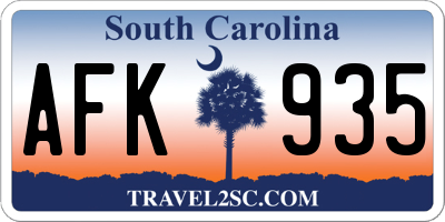 SC license plate AFK935