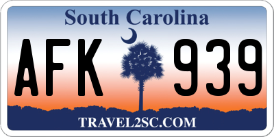 SC license plate AFK939