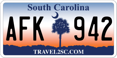 SC license plate AFK942