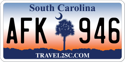 SC license plate AFK946