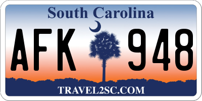 SC license plate AFK948