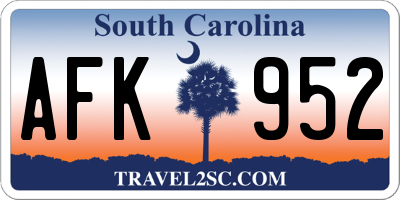 SC license plate AFK952