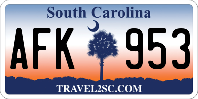 SC license plate AFK953