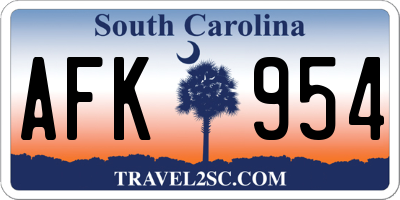 SC license plate AFK954