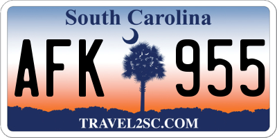 SC license plate AFK955