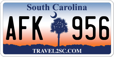SC license plate AFK956