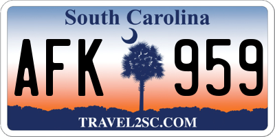 SC license plate AFK959