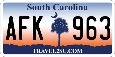 SC license plate AFK963