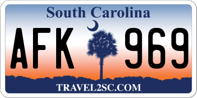 SC license plate AFK969
