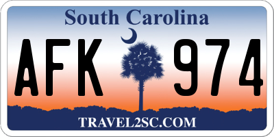 SC license plate AFK974