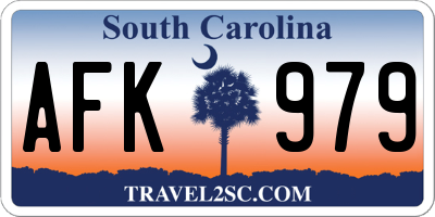 SC license plate AFK979
