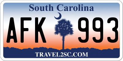 SC license plate AFK993