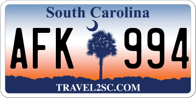 SC license plate AFK994