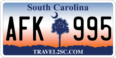 SC license plate AFK995