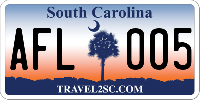 SC license plate AFL005