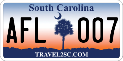 SC license plate AFL007
