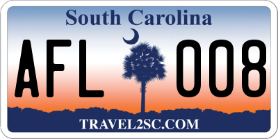 SC license plate AFL008