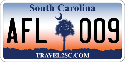 SC license plate AFL009