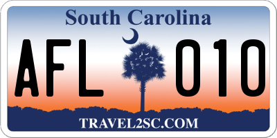 SC license plate AFL010