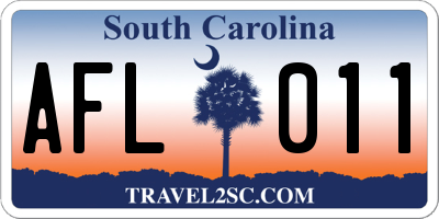 SC license plate AFL011