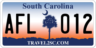 SC license plate AFL012