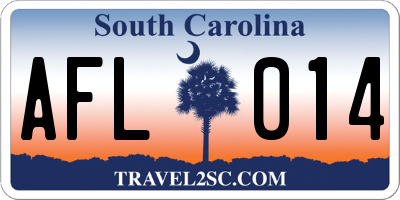 SC license plate AFL014