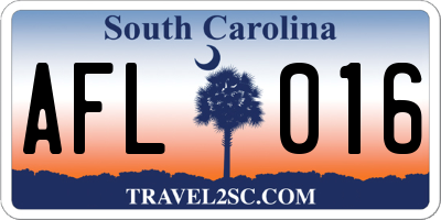 SC license plate AFL016