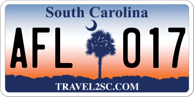 SC license plate AFL017