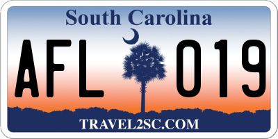 SC license plate AFL019