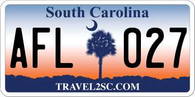 SC license plate AFL027