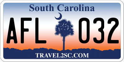 SC license plate AFL032