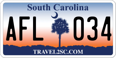 SC license plate AFL034