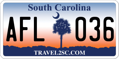 SC license plate AFL036
