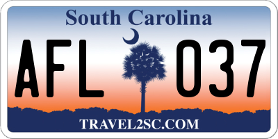 SC license plate AFL037