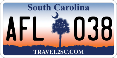 SC license plate AFL038