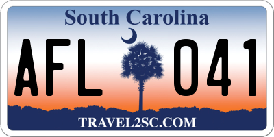 SC license plate AFL041