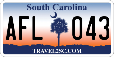 SC license plate AFL043