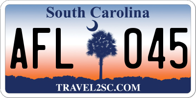 SC license plate AFL045