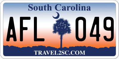 SC license plate AFL049